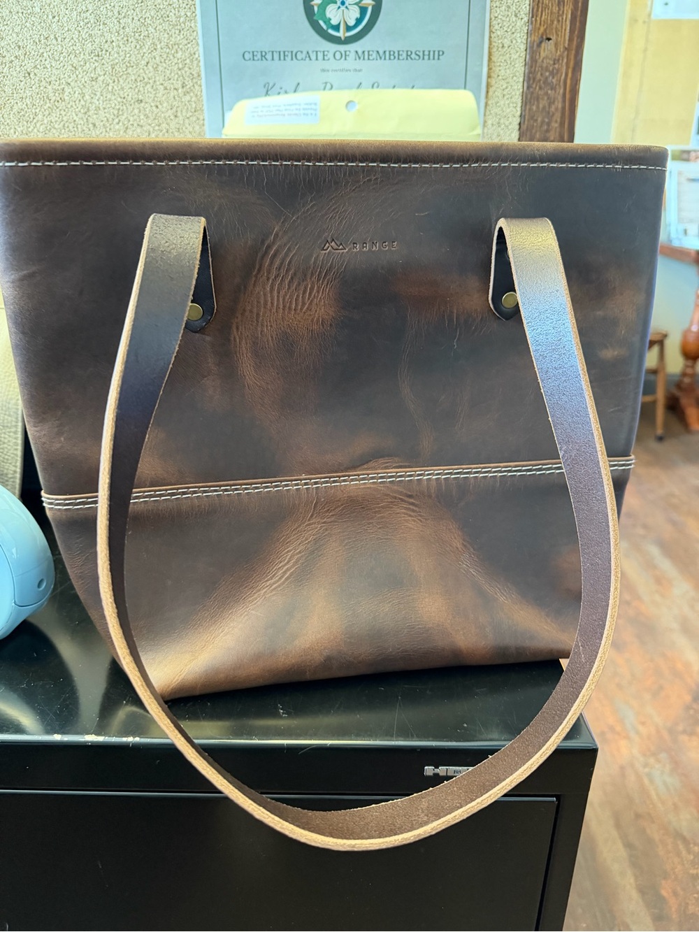 Range Leather Mesa Leather Tote Bag in Dark Brown - Casual Everyday Carry